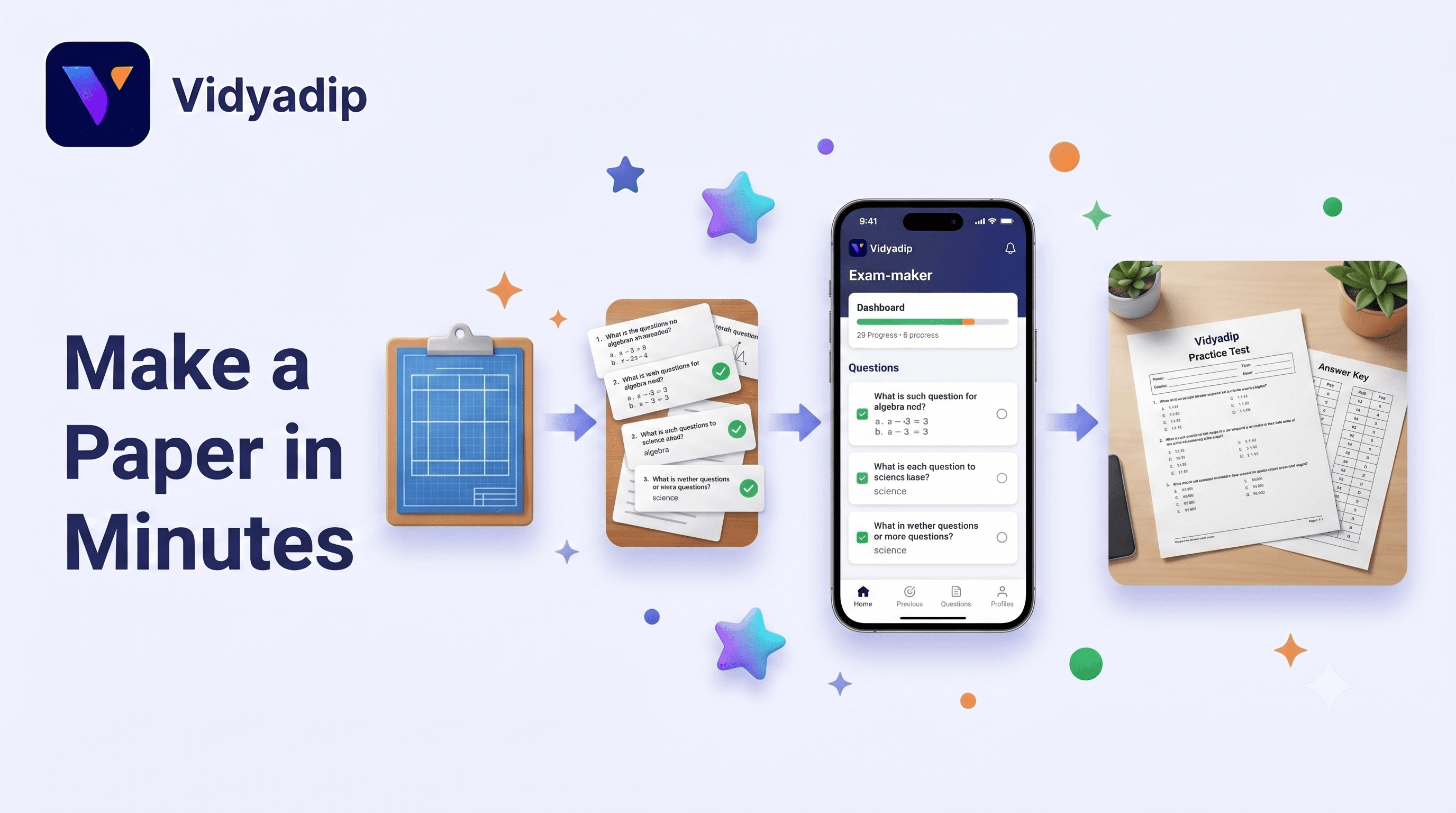 Vidyadip - make a school exam question paper in minutes